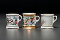 Three Barber's Porcelain Occupational Shaving Mugs