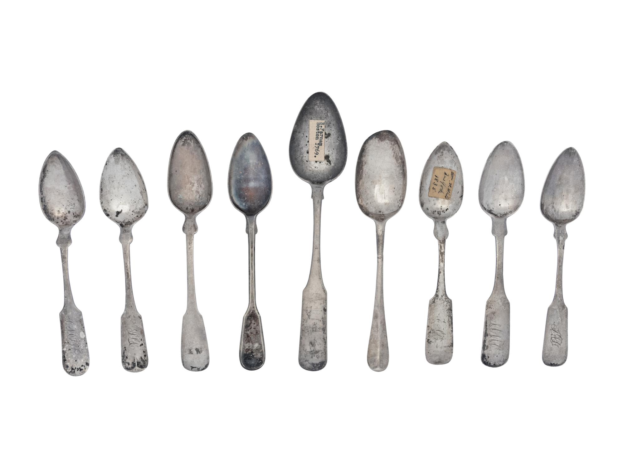 A Collection of American Silver Teaspoons