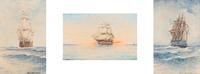 A Collection of Miniature American Nautical Watercolors — 20TH CENTURY