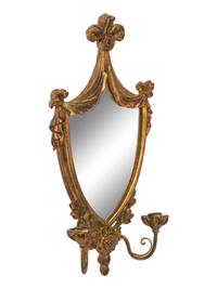 A Pair of Italian Giltwood Girandole Mirrors