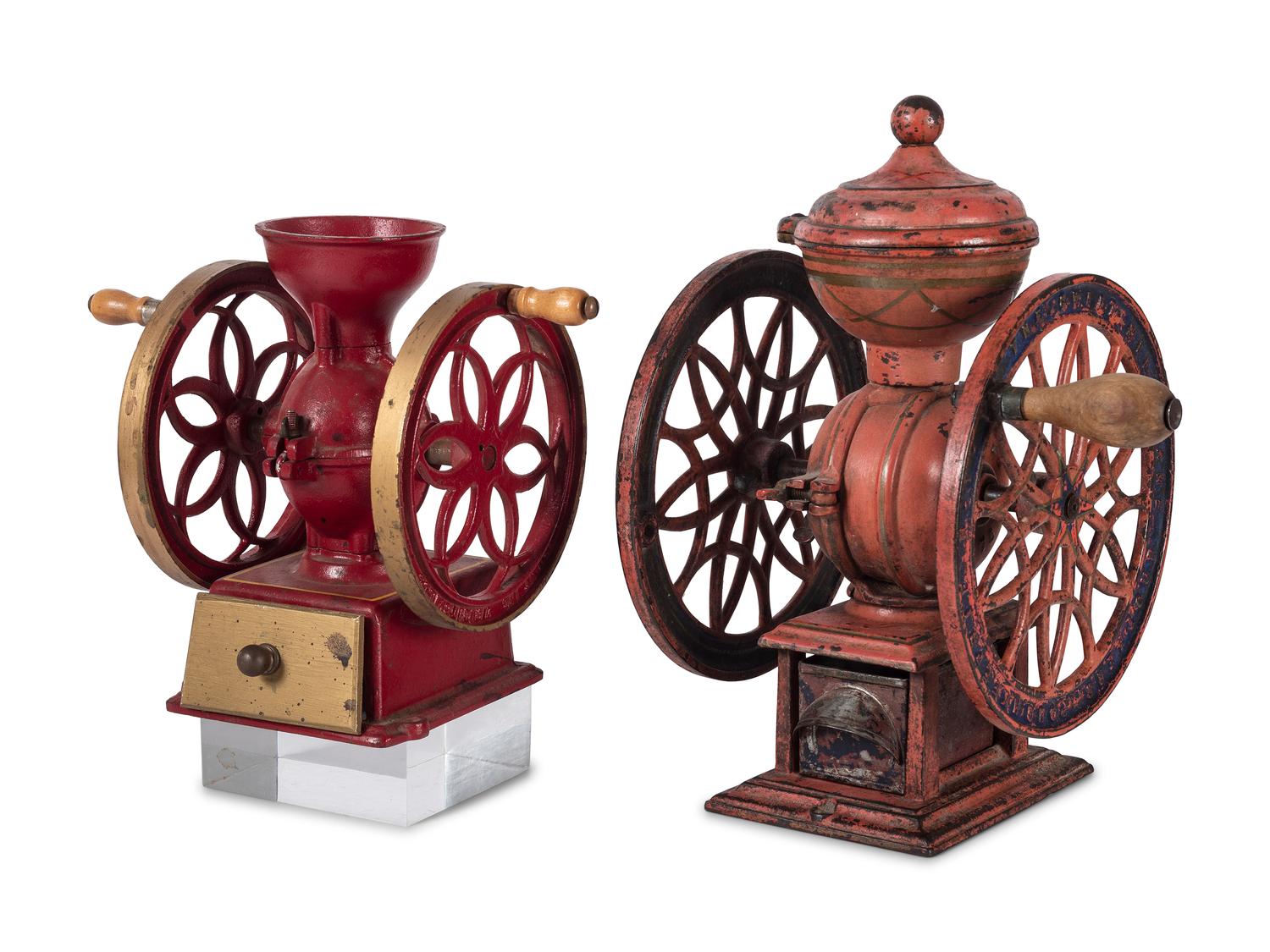 A Lane Brothers "Swift Mill" and a John Wright Painted Cast Iron Coffee Mill
