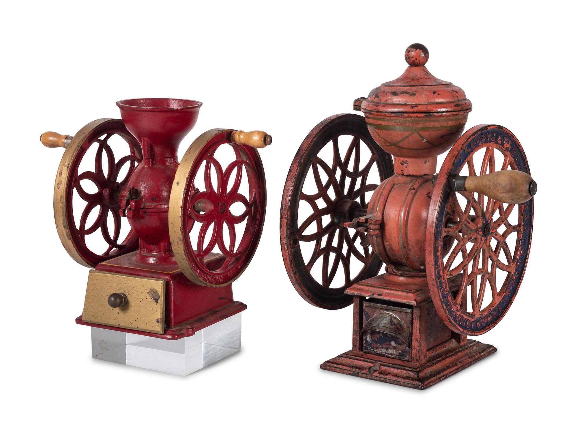 A Lane Brothers "Swift Mill" and a John Wright Painted Cast Iron Coffee Mill