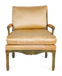 An Italian Neoclassical Style Painted Armchair — 20TH CENTURY