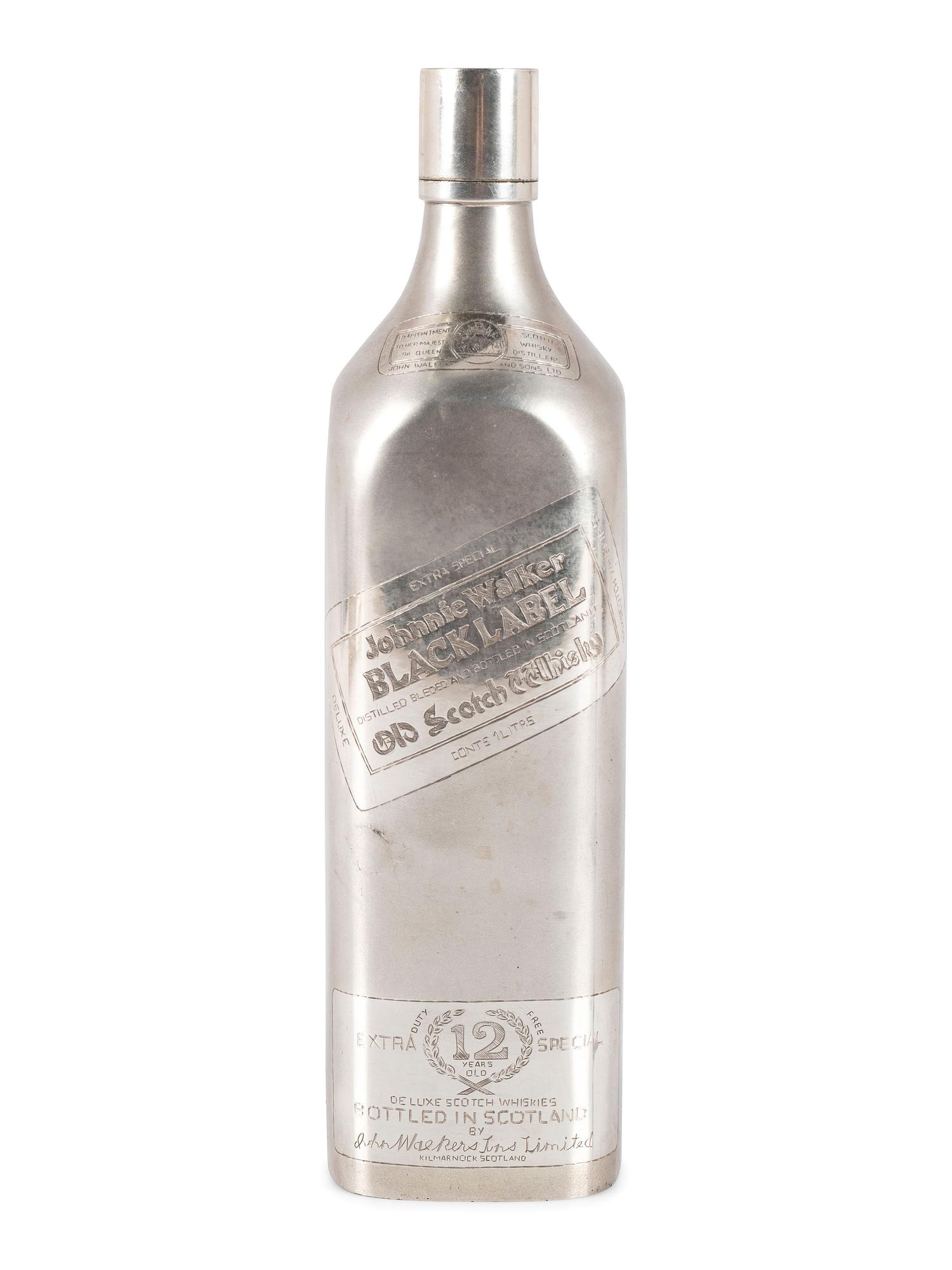 A Silver Johnnie Walker 'Black Label' Bottle