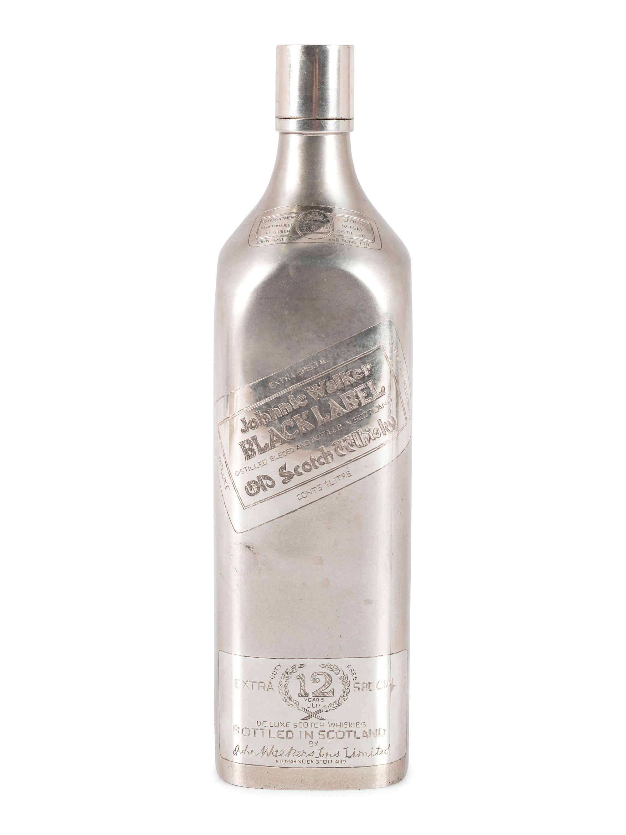 A Silver Johnnie Walker 'Black Label' Bottle