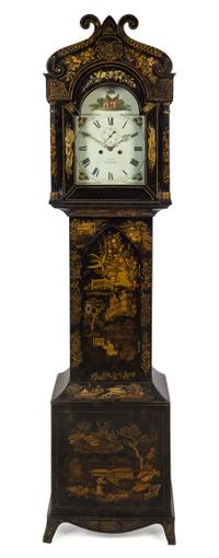A Victorian Chinoiserie Decorated Tall Case Clock Height 88 1/4 inches. — EDWARD THOMAS LOSEBY, LEICESTER, 19TH CENTURY