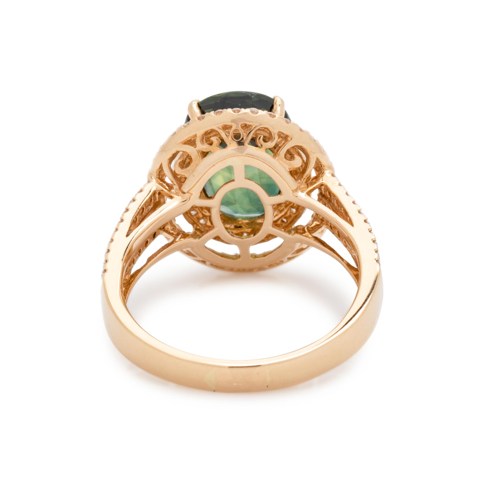 GREEN SAPPHIRE AND DIAMOND RING