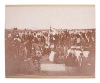 [NATIVE AMERICANS]. GRABILL, J.C.H., photographer. Indian War Dance at Oelrich's, Dakota, July 4th 1887 . Sturgis, Dakota.