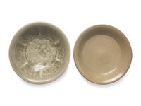 Two Chinese Celadon Glazed Porcelain Dishes