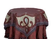 A Pair of Fabric-Covered Circular Side Tables