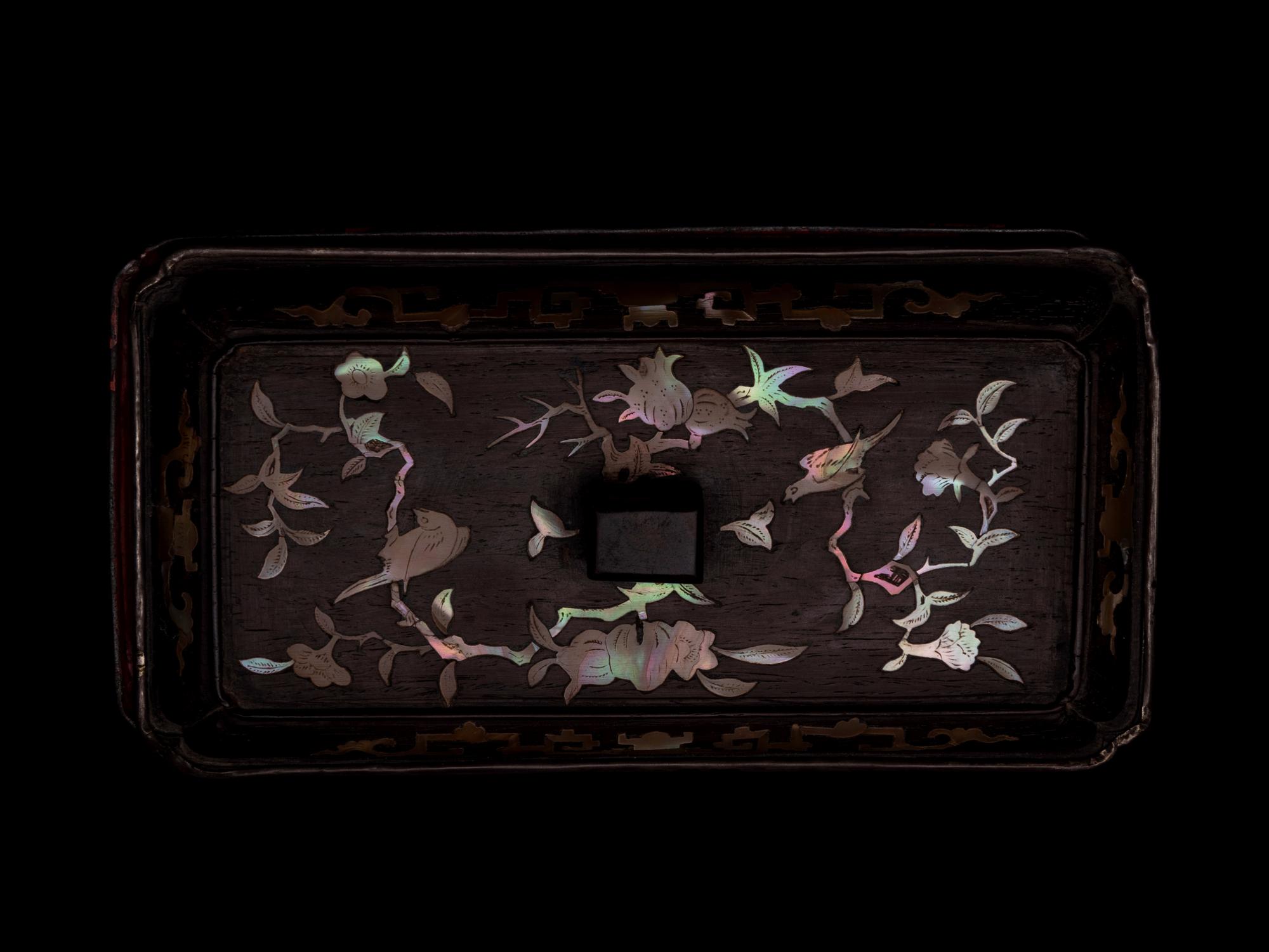 Two Mother-of-Pearl Inlaid Hardwood Scholar's Articles