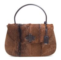 A Gucci Calf Skin and Leather Handbag, 11" x 7" x 2.5".