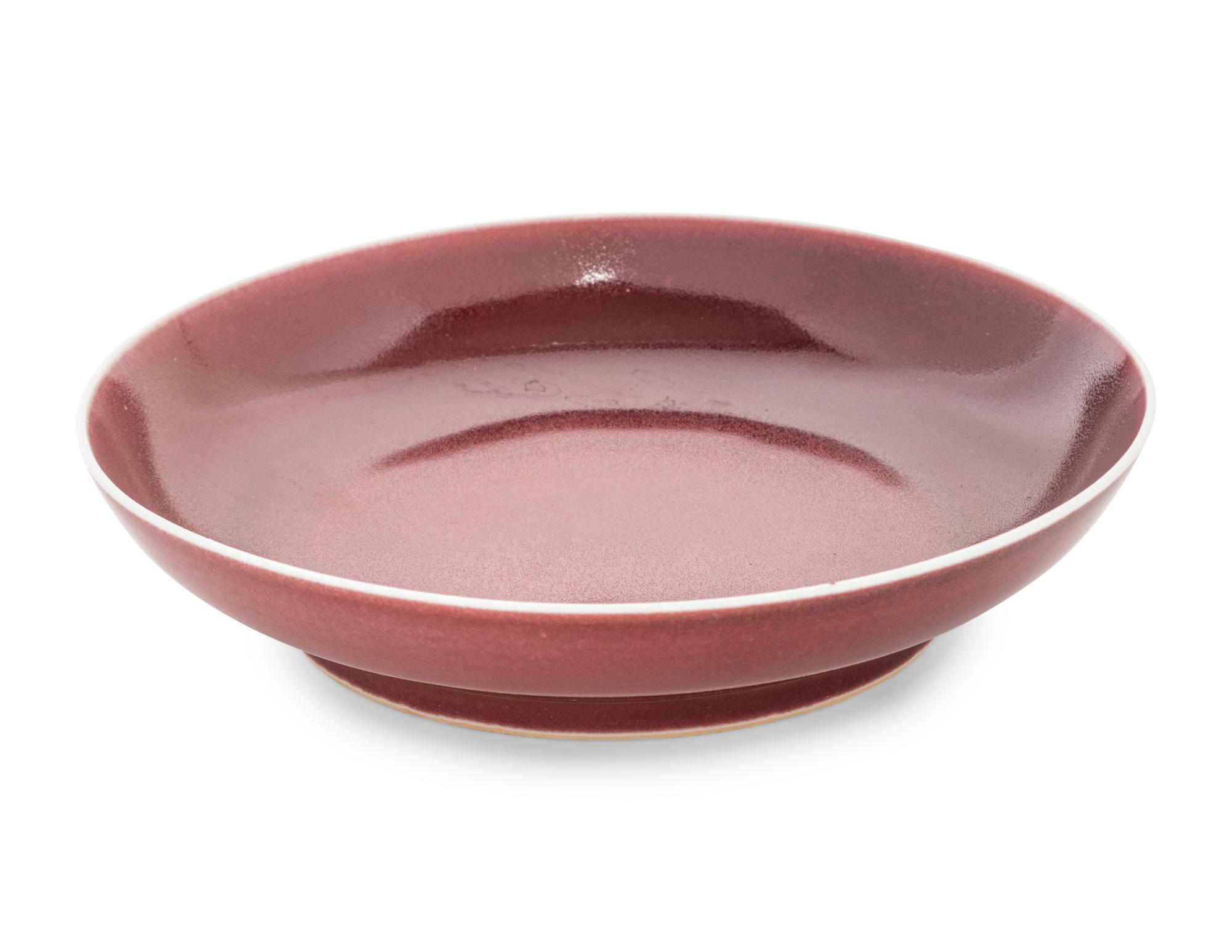 A Copper Red Glazed Porcelain Dish
