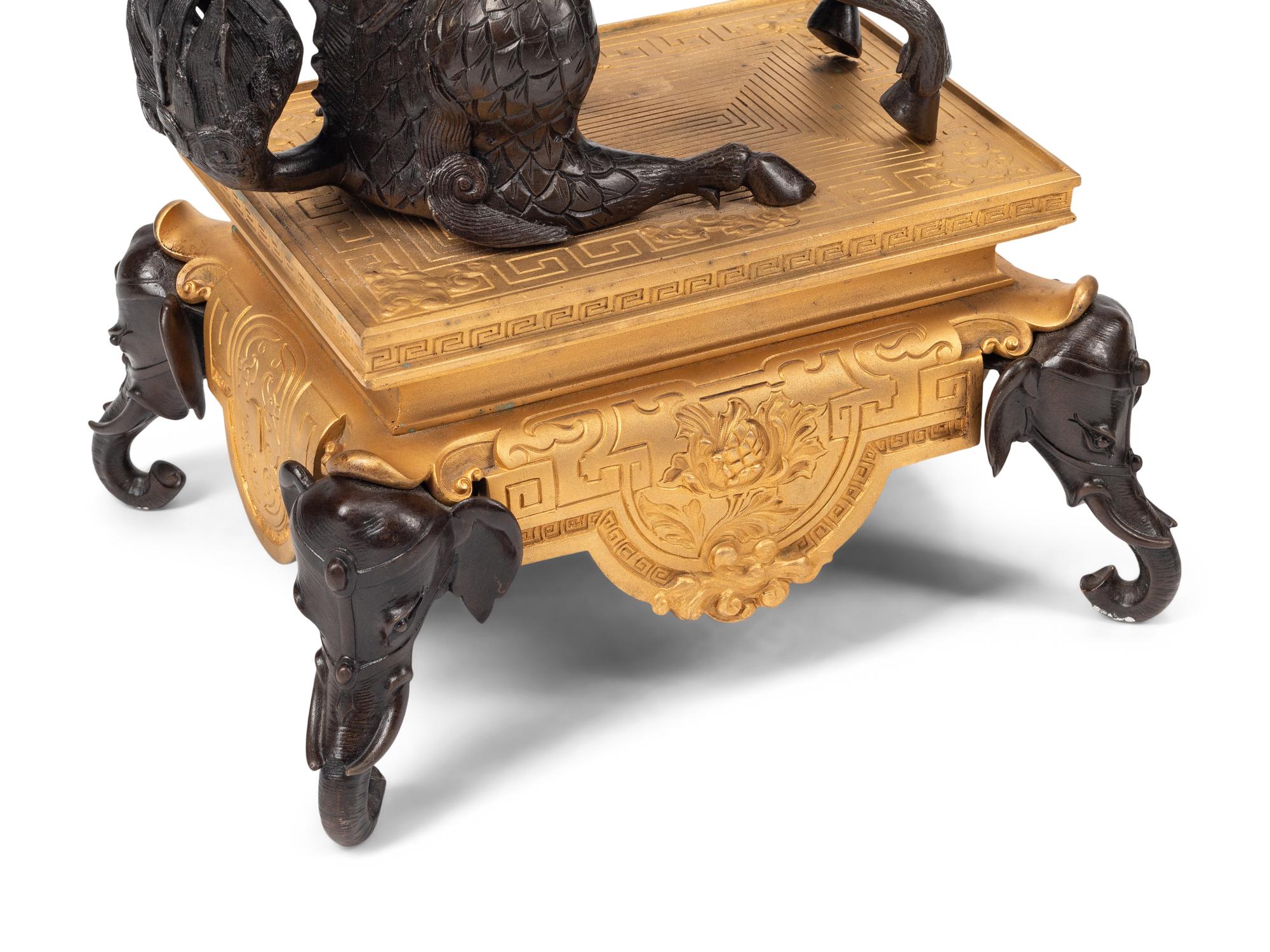 A Pair of French Japonesque Gilt and Patinated Bronze Thirteen-Light Candelabra