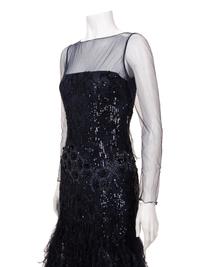 Oscar de la Renta Sequined Dress with Ostrich Feathers, 2000-10s