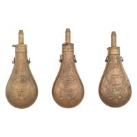 Three US Rifleman's "Peace Flasks" by Batty & Ames