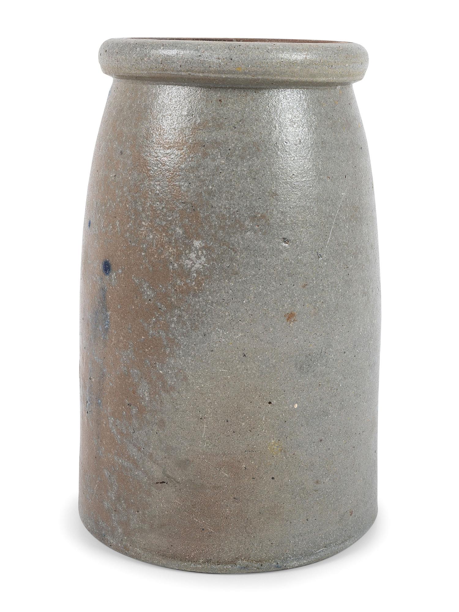 Three Western Pennsylvania Cobalt-Striped Stoneware Canning Jars