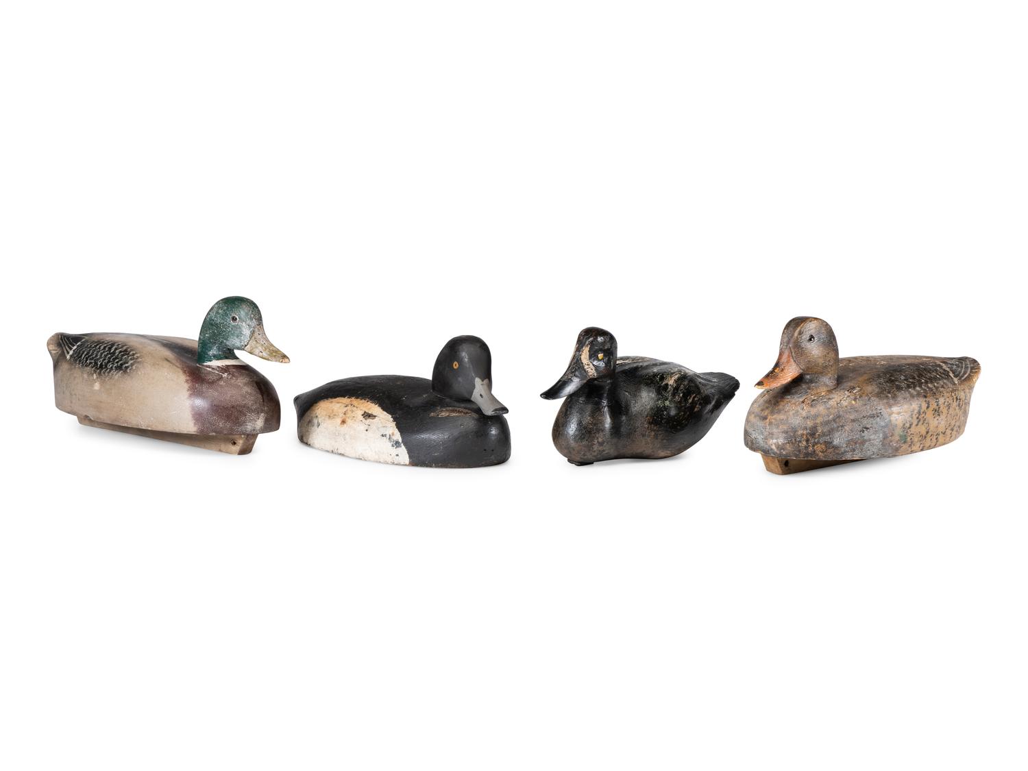 Four Carved and Painted Wood Duck Decoys