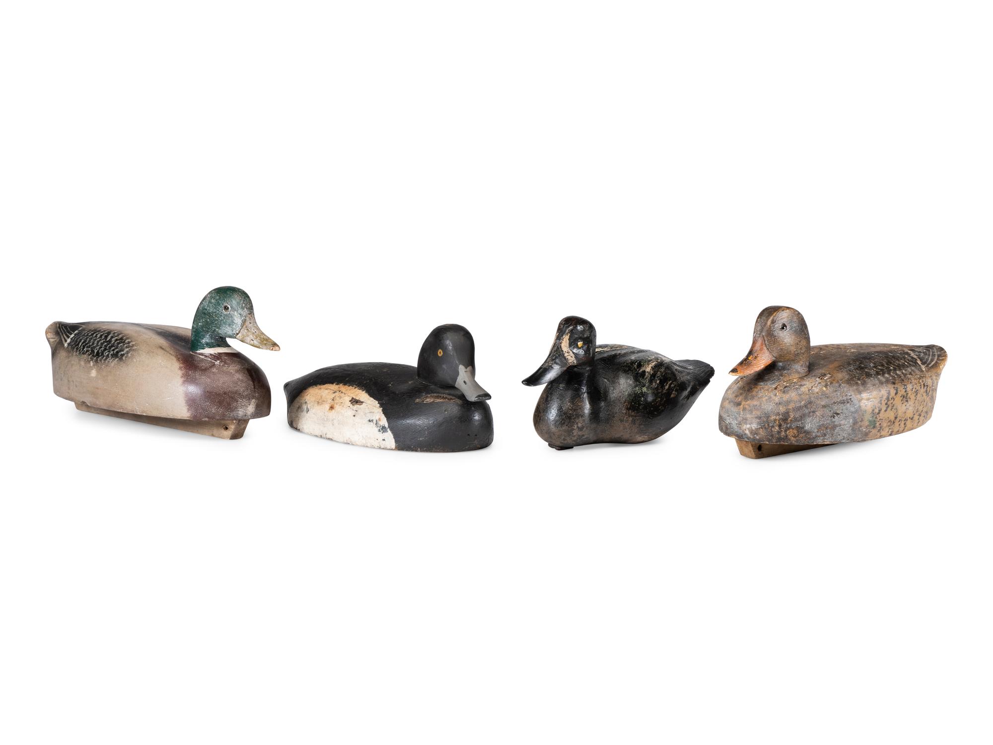 Four Carved and Painted Wood Duck Decoys