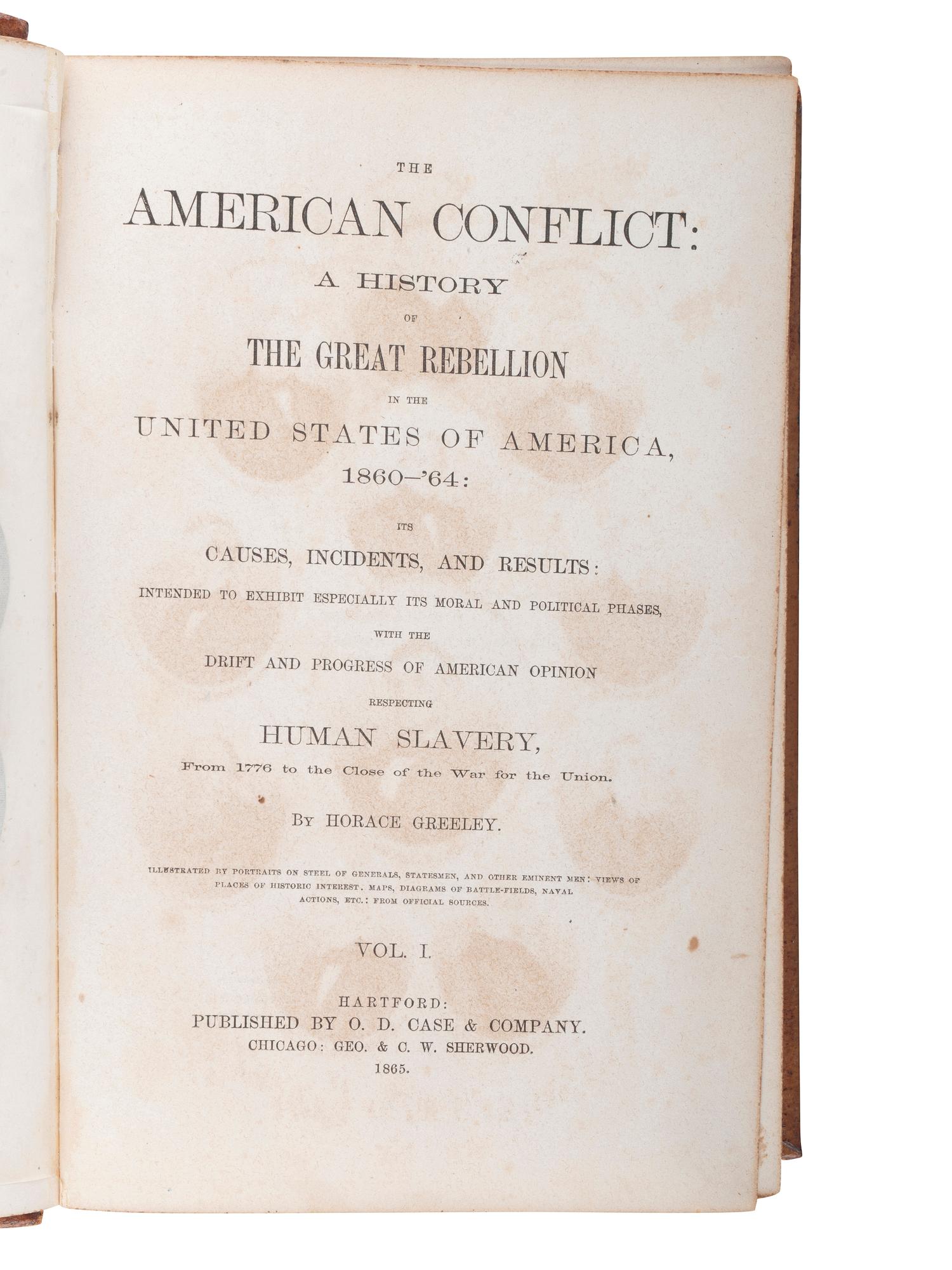 [CIVIL WAR]. A group of 7 contemporary and late-19th century histories of the Civil War and Reconstruction, comprising: