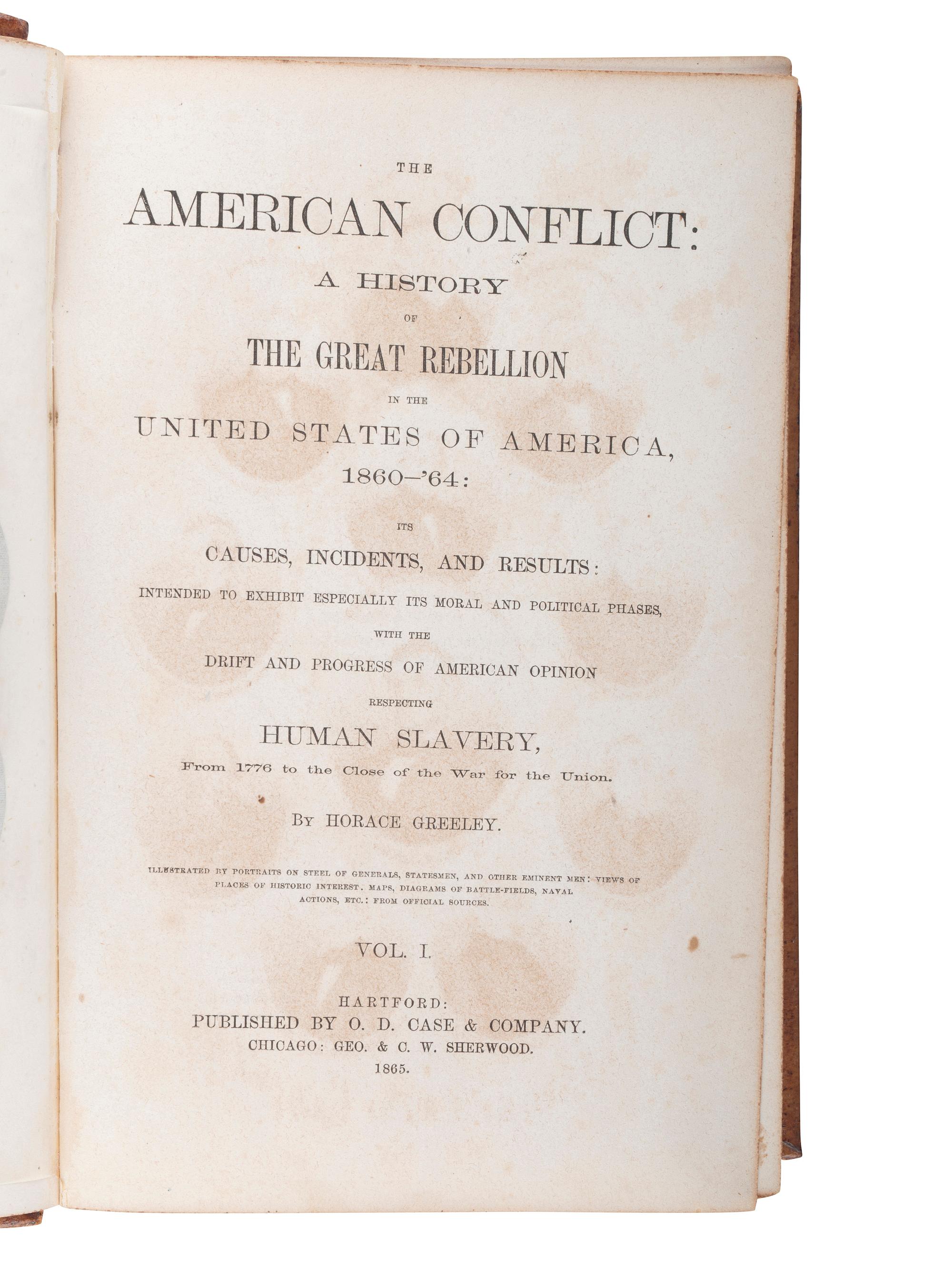 [CIVIL WAR]. A group of 7 contemporary and late-19th century histories of the Civil War and Reconstruction, comprising: