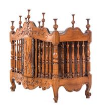 A French Provincial Walnut Panettiere and Dough Box on Stand