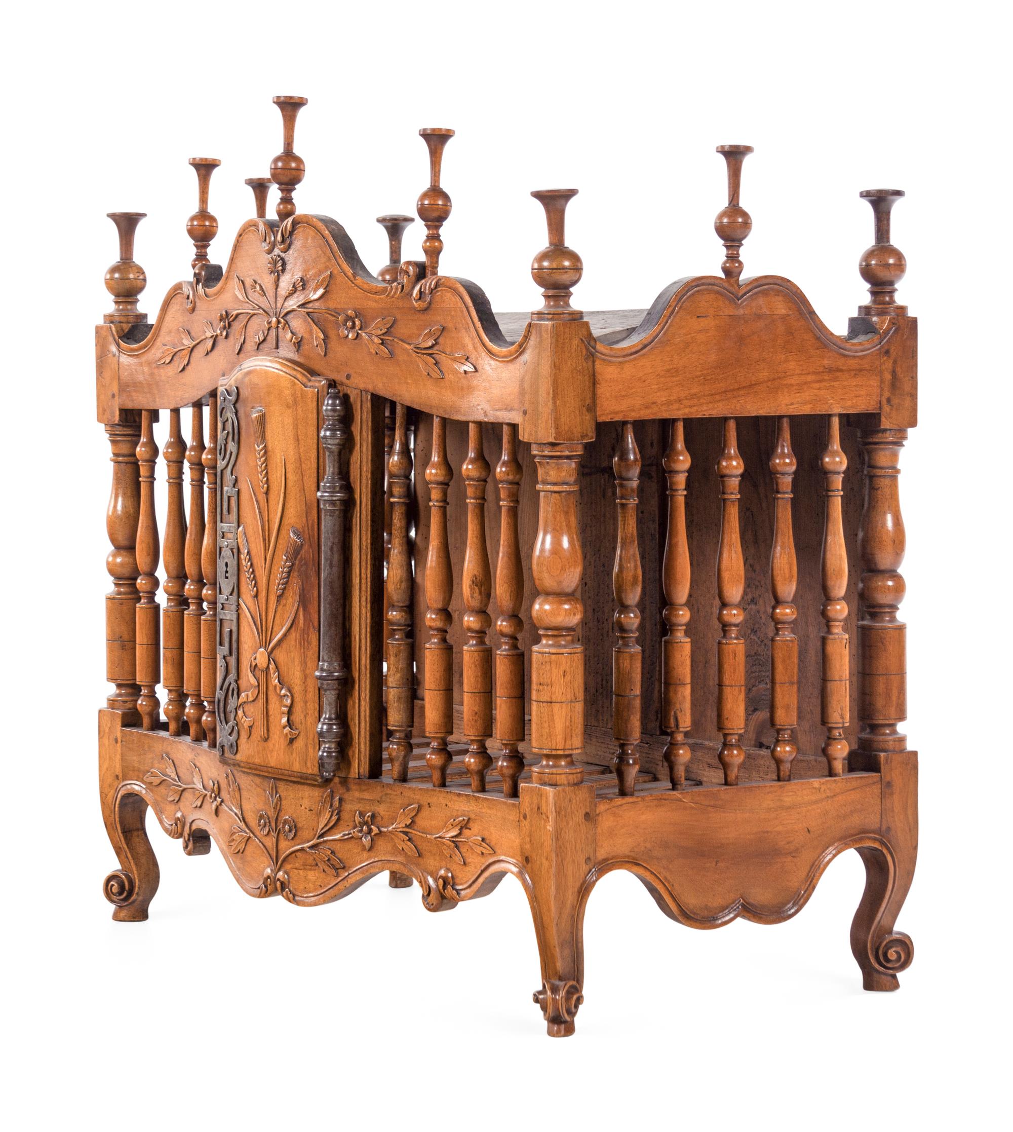 A French Provincial Walnut Panettiere and Dough Box on Stand