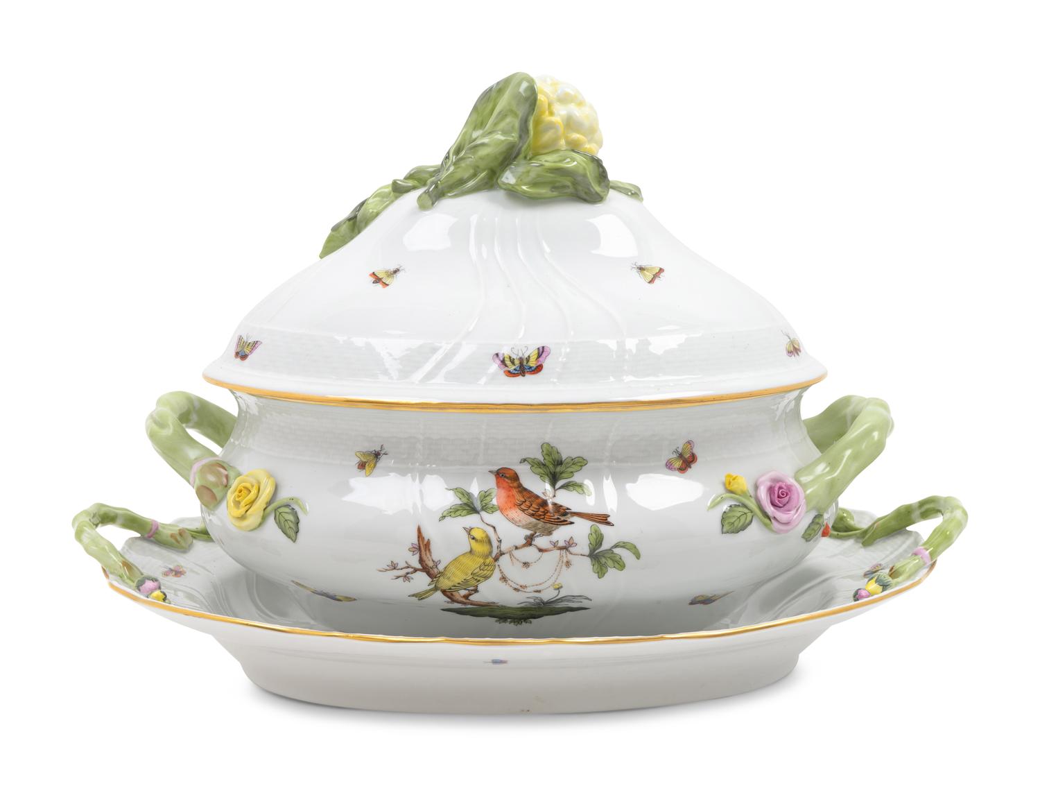A Herend Porcelain Tureen, Cover and Stand — 20TH CENTURY
