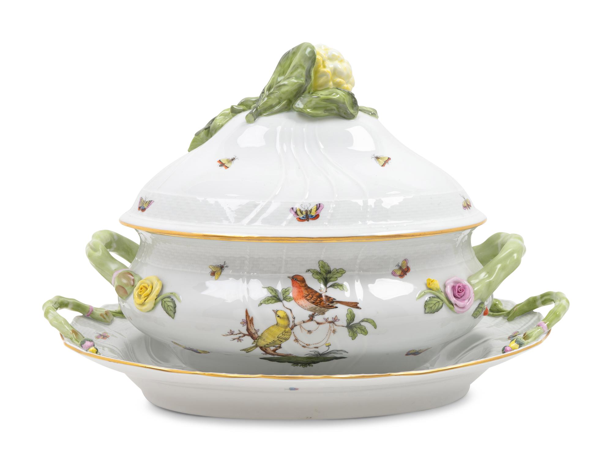 A Herend Porcelain Tureen, Cover and Stand — 20TH CENTURY
