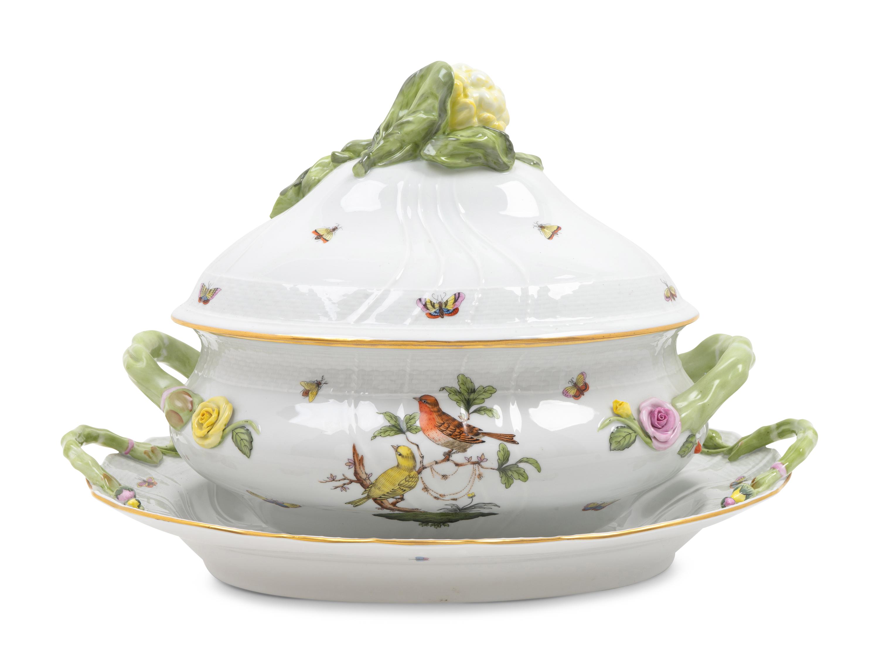 A Herend Porcelain Tureen, Cover and Stand — 20TH CENTURY