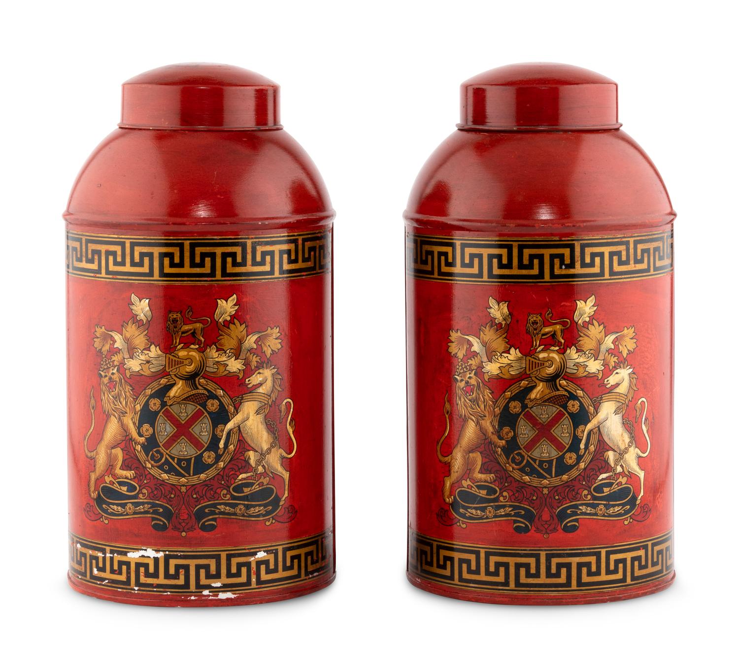 A Pair of Tôle Tea Canisters
