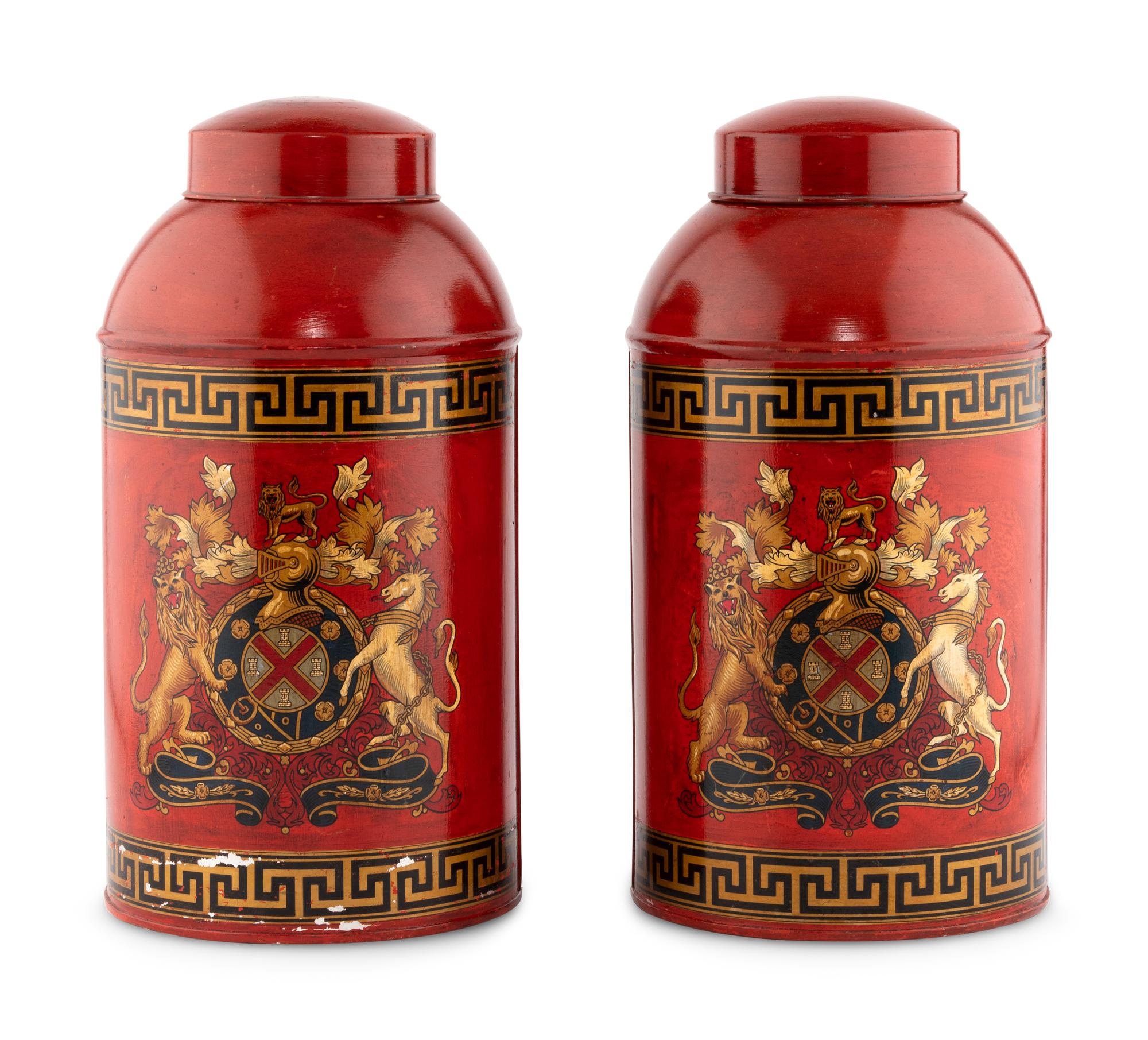 A Pair of Tôle Tea Canisters