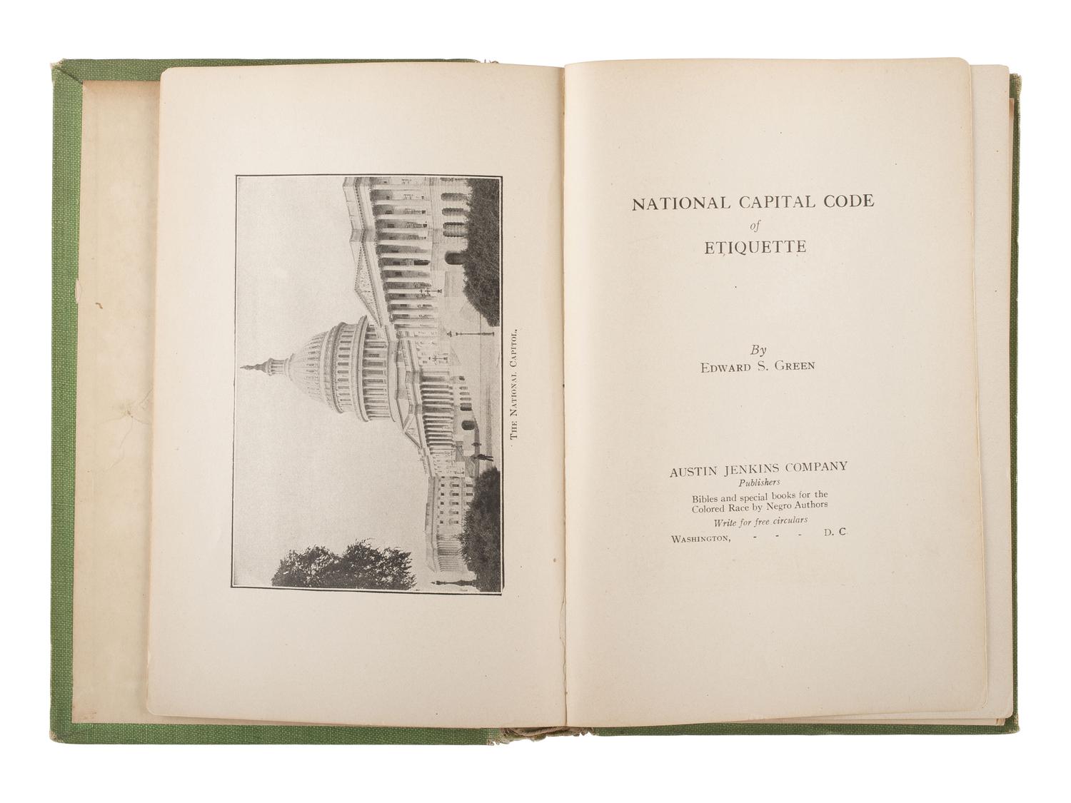 GREEN. The National Capital Code of Etiquette [and] FLOYD. The new Floyd's Flowers . Washington: 1922