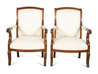 A Pair of French Walnut Fauteuils