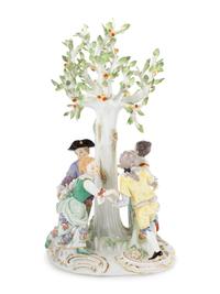 A Meissen Porcelain Ring Around the Rosie Figural Group