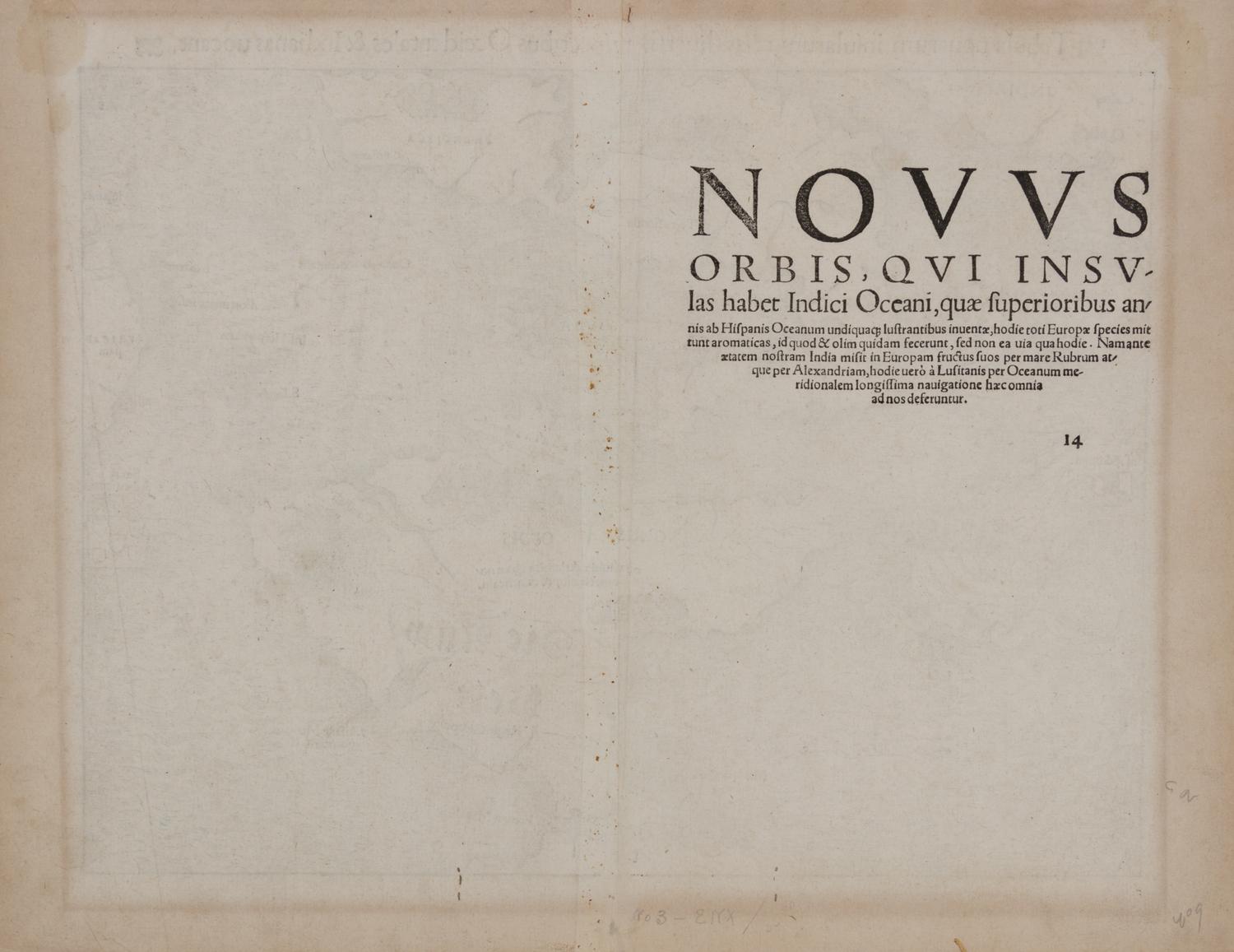 MÜNSTER, Sebastian (1489-1552). Tabula novarum insularum, quas diversis respectibus Occidentales & Indianas vocant . [Basel, ca 1559].