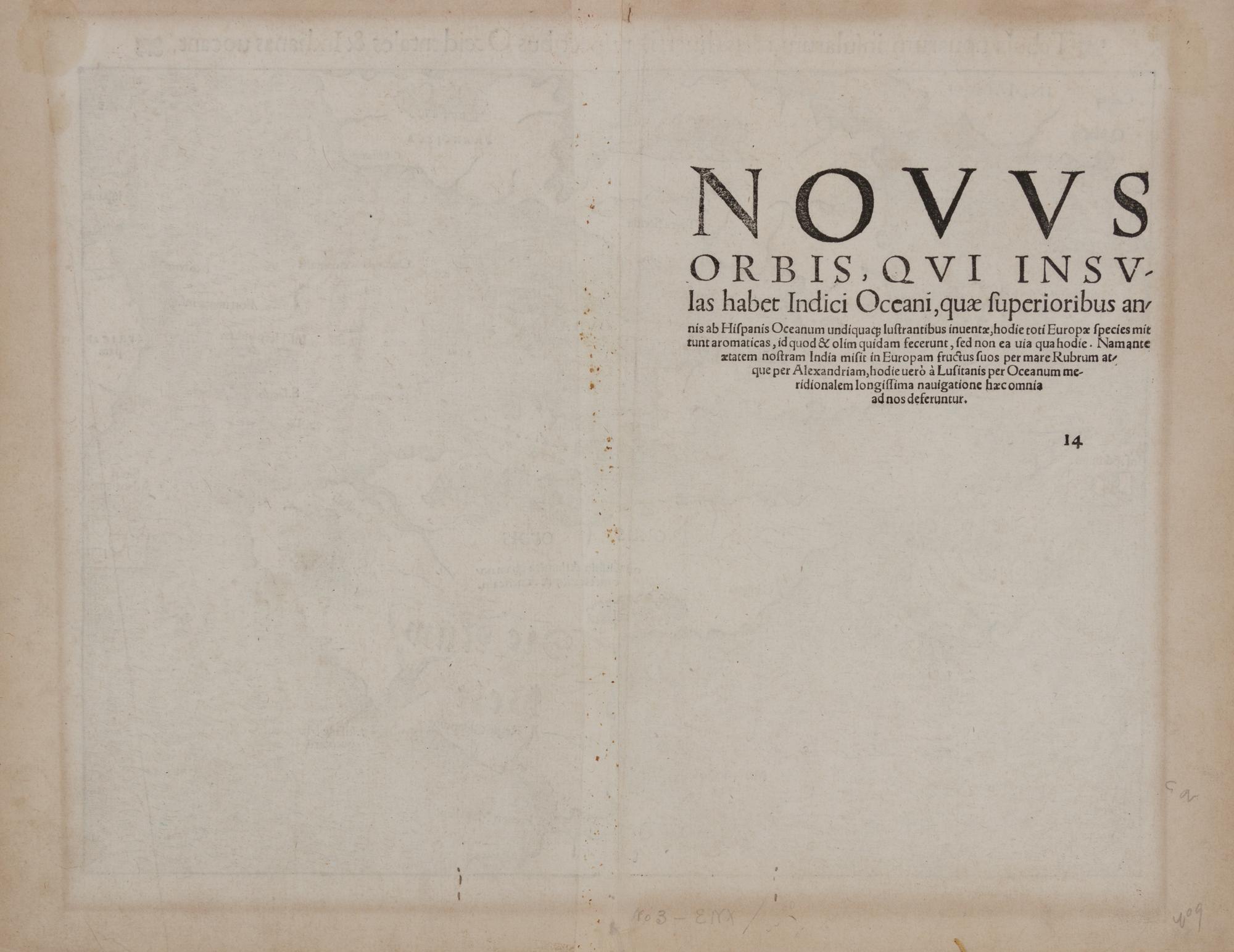 MÜNSTER, Sebastian (1489-1552). Tabula novarum insularum, quas diversis respectibus Occidentales & Indianas vocant . [Basel, ca 1559].