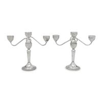 A Pair of American Silver Three-Light Candelabra