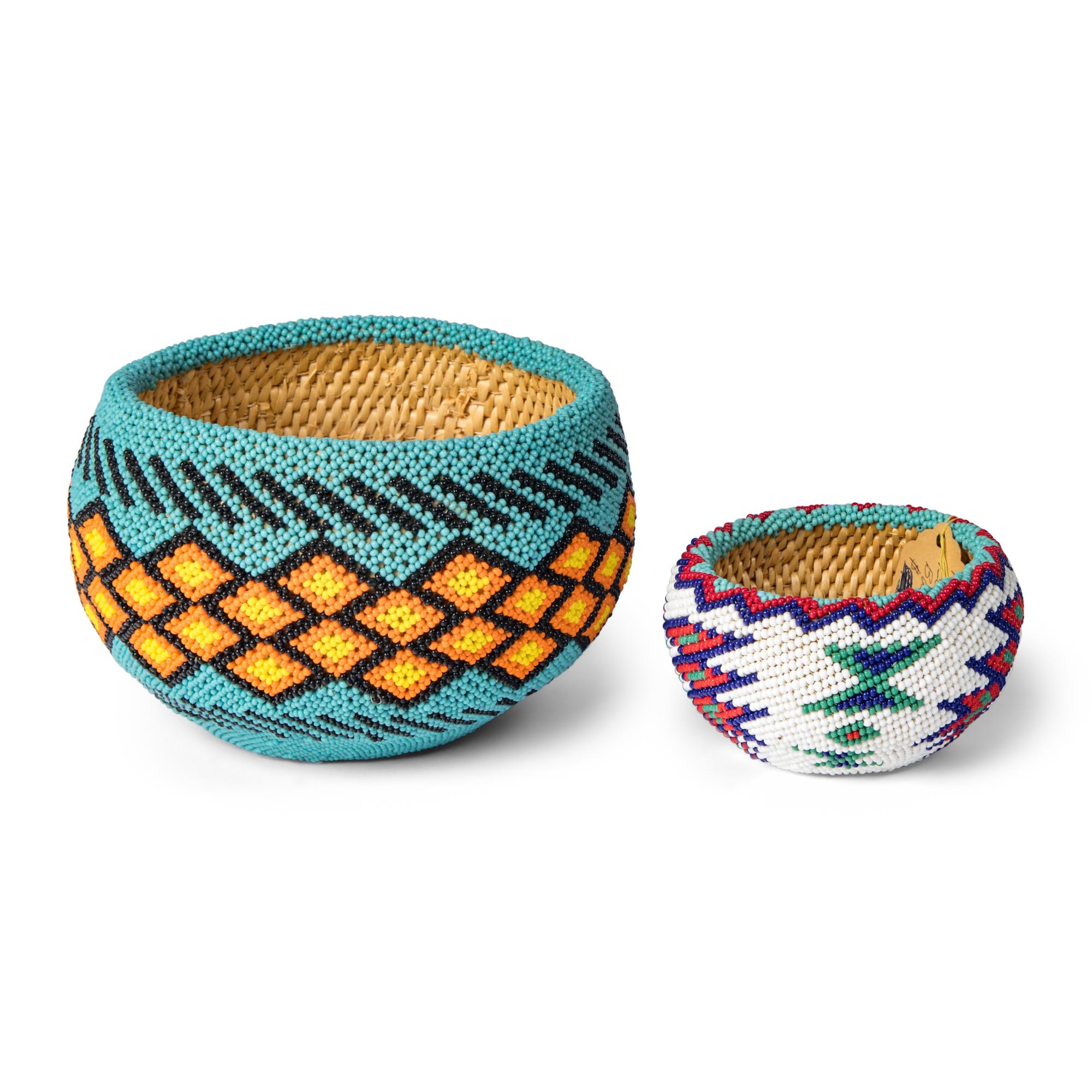 Frances Ernestine Sam (Northern Paiute, 1919–1982) — Beaded Basket, Award Winner
