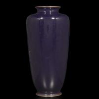 A finely-executed Japanese silver wire cloisonné "Cranes and Bamboo" vase 日本竹鹤掐丝珐琅瓶 Meiji / Taisho period ?????