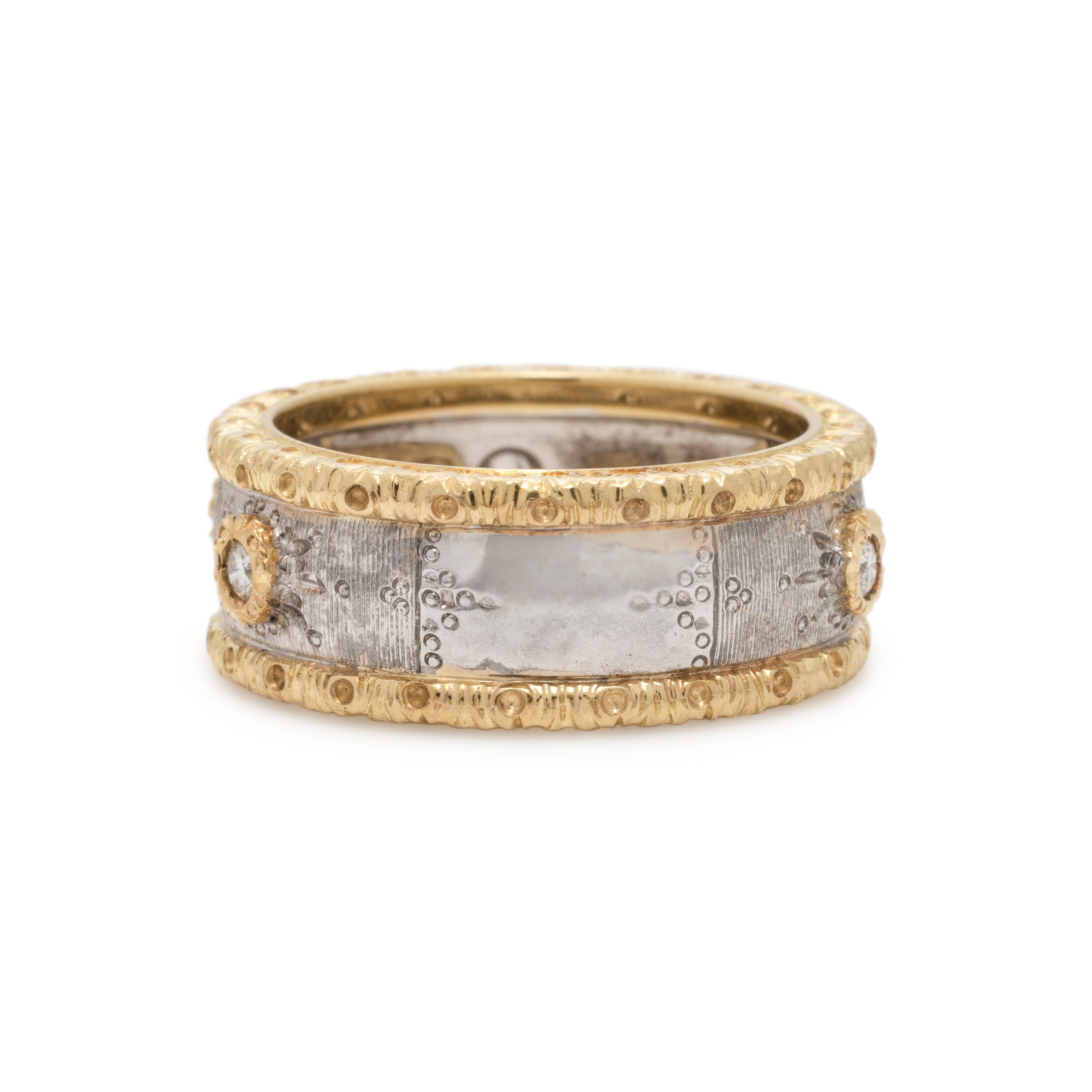 Bicolor Gold and Diamond Band