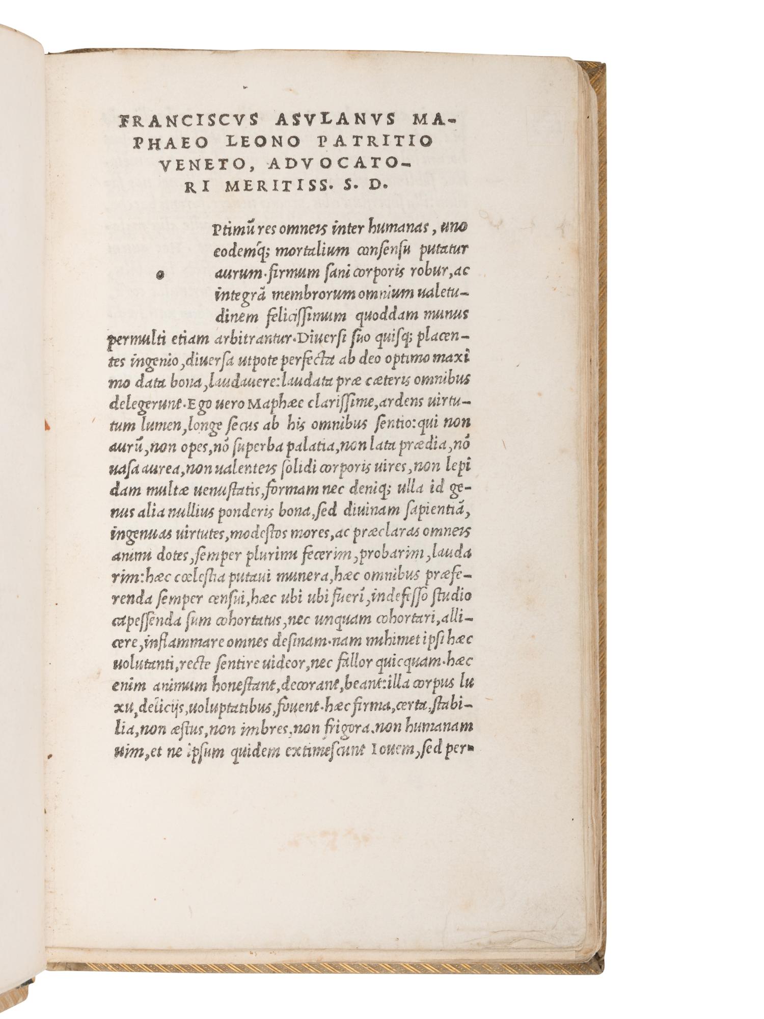 CURTIUS RUFUS, Quintus (d. ca 53 CE). Quintus Curtius . [ De rebus Alexandri Regis Macedonum libri III-X] . Venice: heirs of Aldo Manuzio & Andrea Torresano, July 1520.