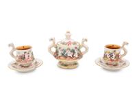 A Capodimonte Porcelain Demitasse Tea Service with Undertray