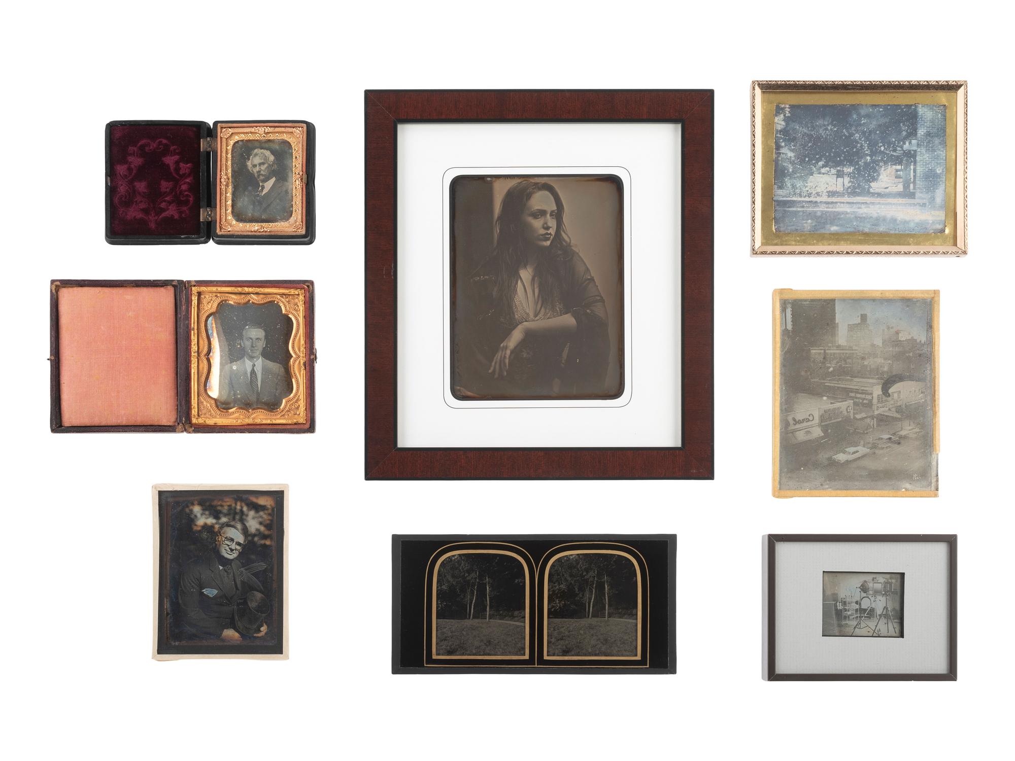 [EARLY PHOTOGRAPHY]. 8 modern daguerreotypes incl. portrait of Charles TREMEAR (1866-1943), 1934.