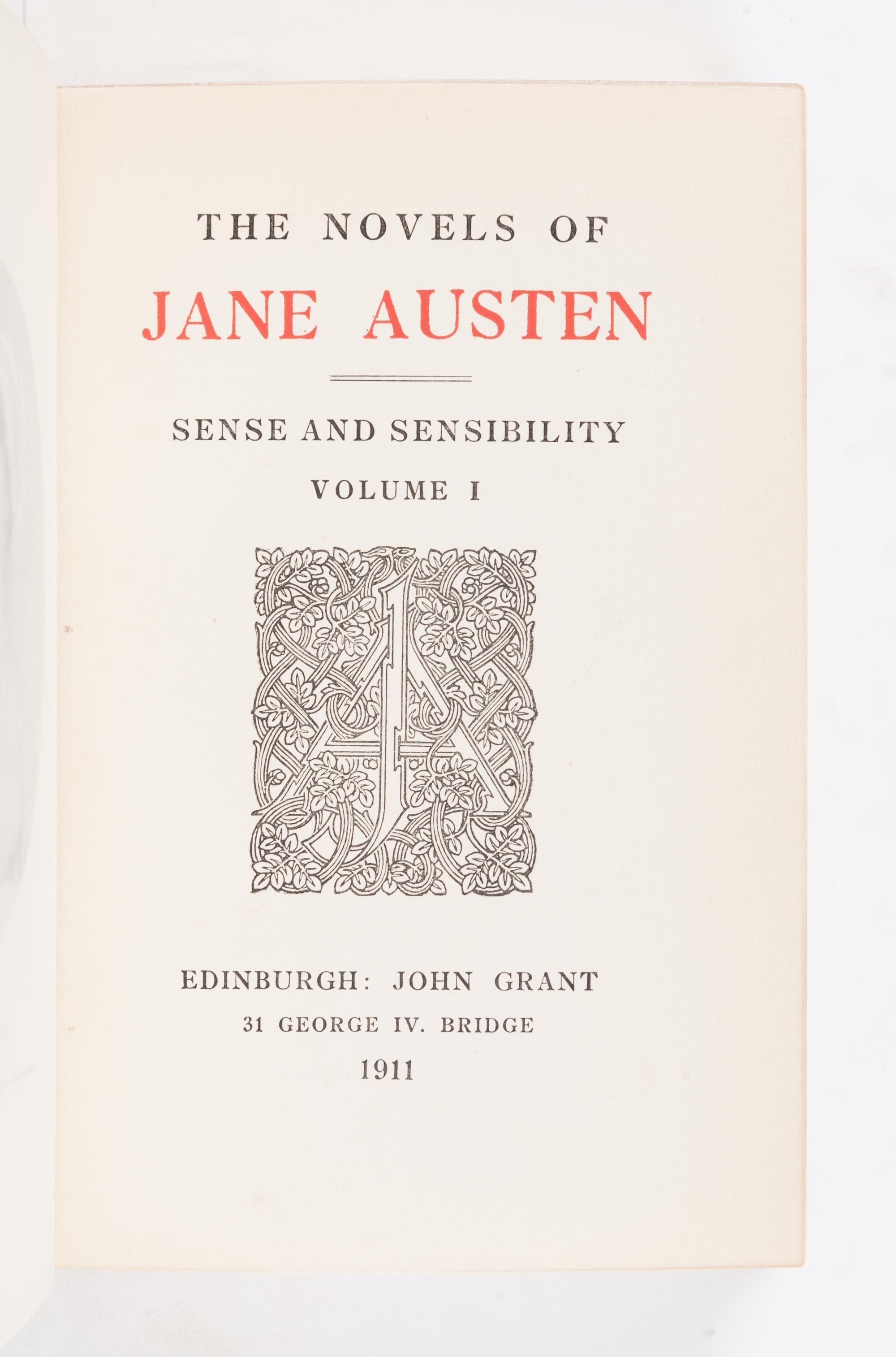 [BINDINGS]. AUSTEN, Jane (1775-1817). Novels . Edinburgh: John Grant, 1911-1912.
