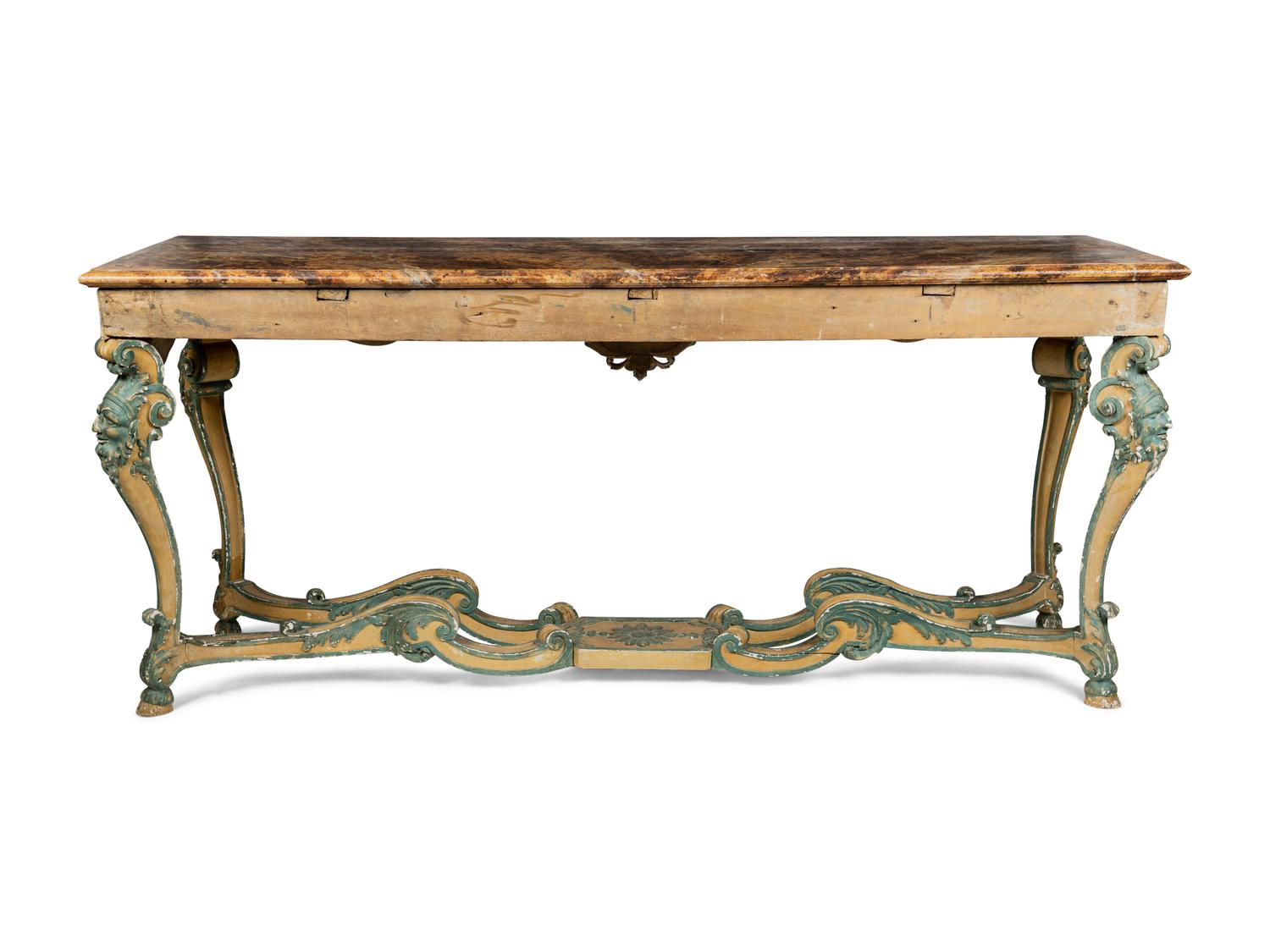 A Régence Style Polychrome Painted Console Table