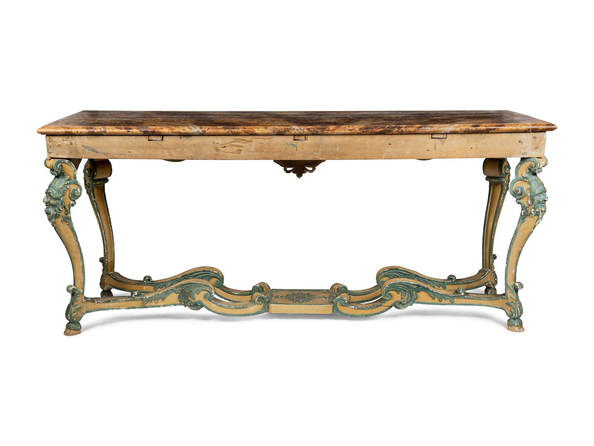 A Régence Style Polychrome Painted Console Table