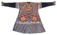 A Chinese Brown Ground Summer Gauze Dragon Robe Length 55 inches. — LATE QING DYNASTY