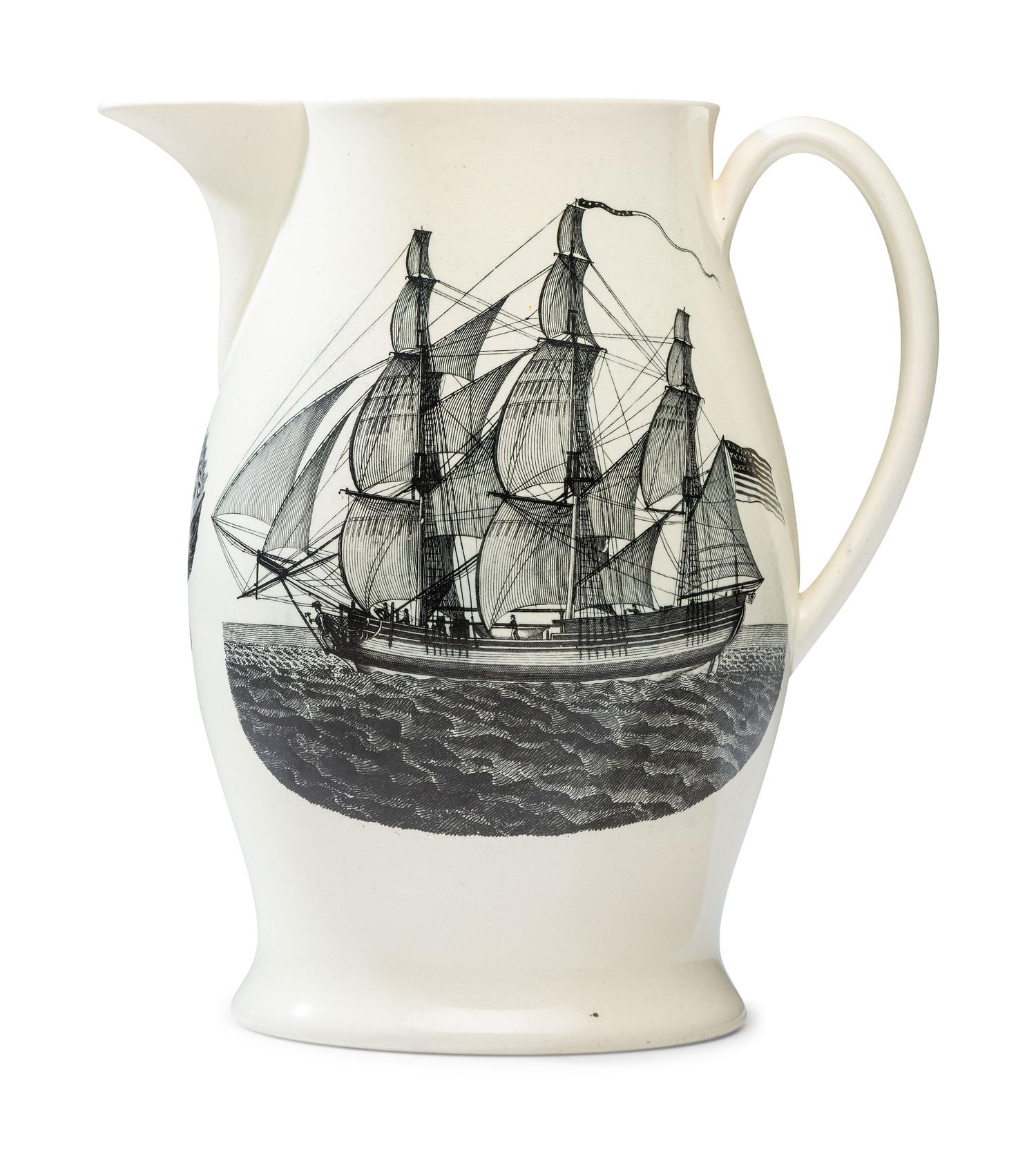 A Liverpool Creamware 'Washington in Glory, America in Tears' Pitcher