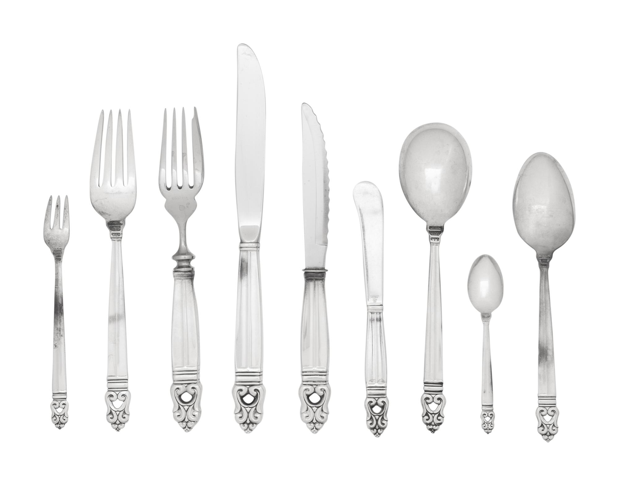An American Silver Flatware Service